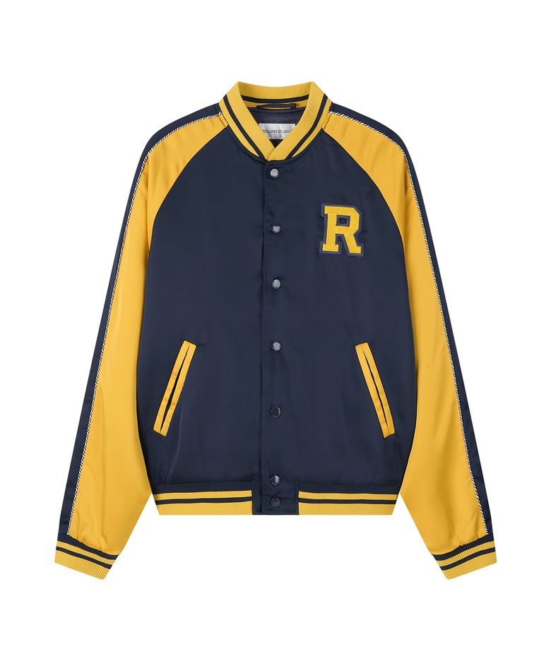 SATIN SOUVENIR JACKET YELLOW/NAVY