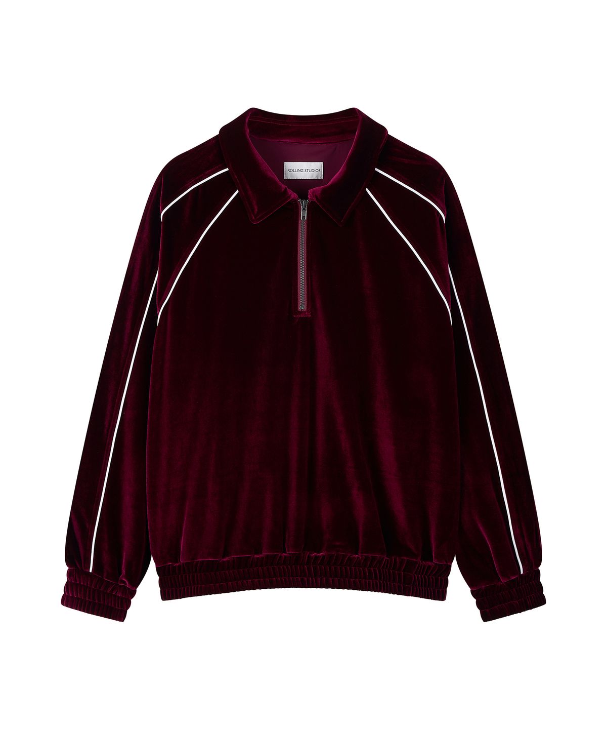 롤링스튜디오(ROLLINGSTUDIOS) VELOUR HALF ZIP BURGUNDY