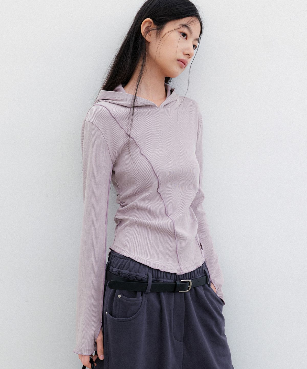 아틀리에 나인(ATELIER NAIN) (T-7271)PIGMENT INTERLOCK HOODED TEE
