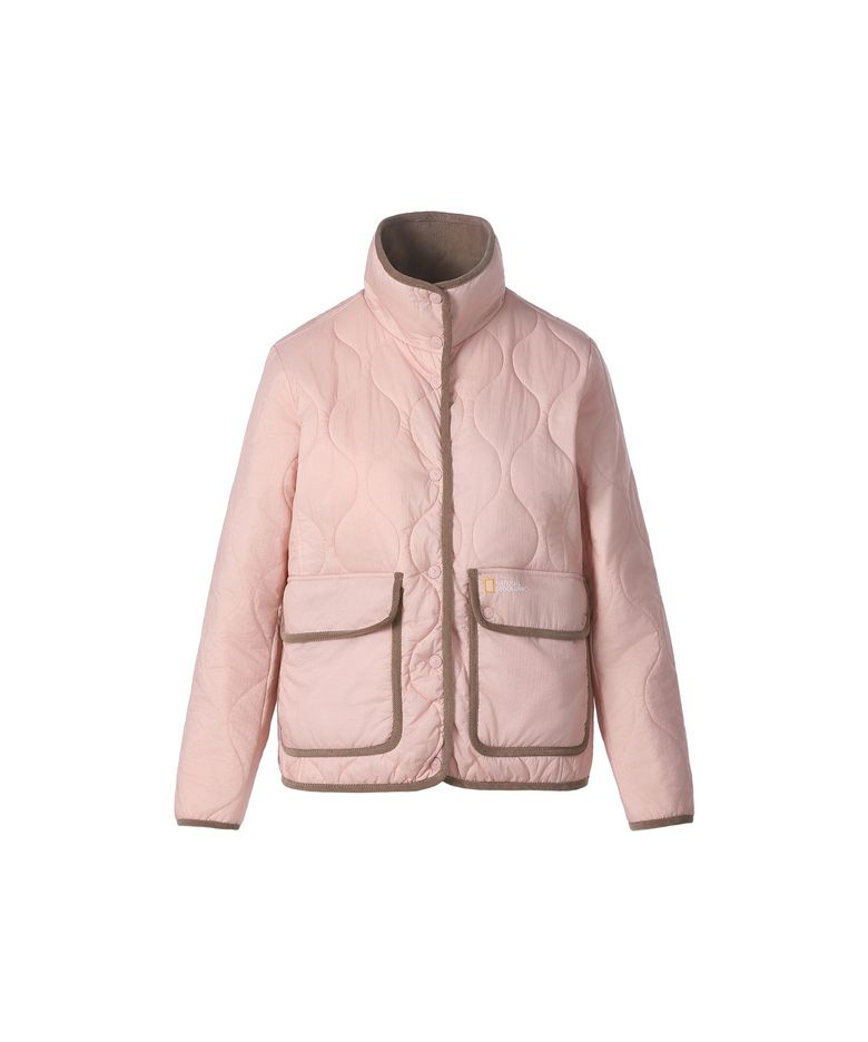 여성 엘크 카라넥 패딩 점퍼 SILVER PINK N263WPD020
