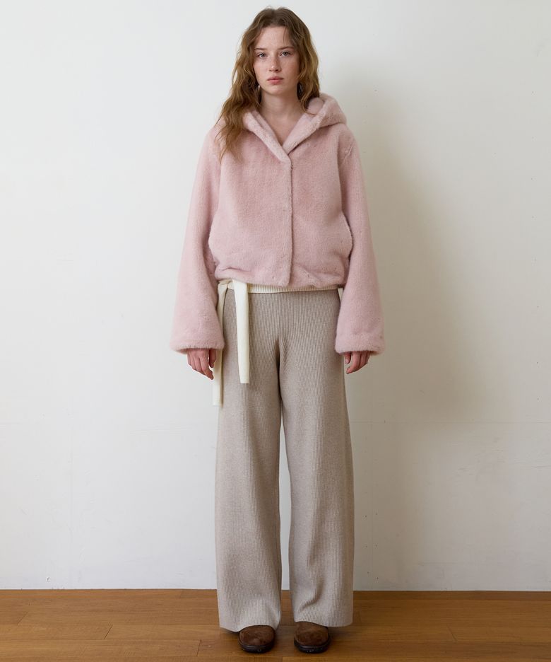 A SOFT RIB PANTS_OATMEAL