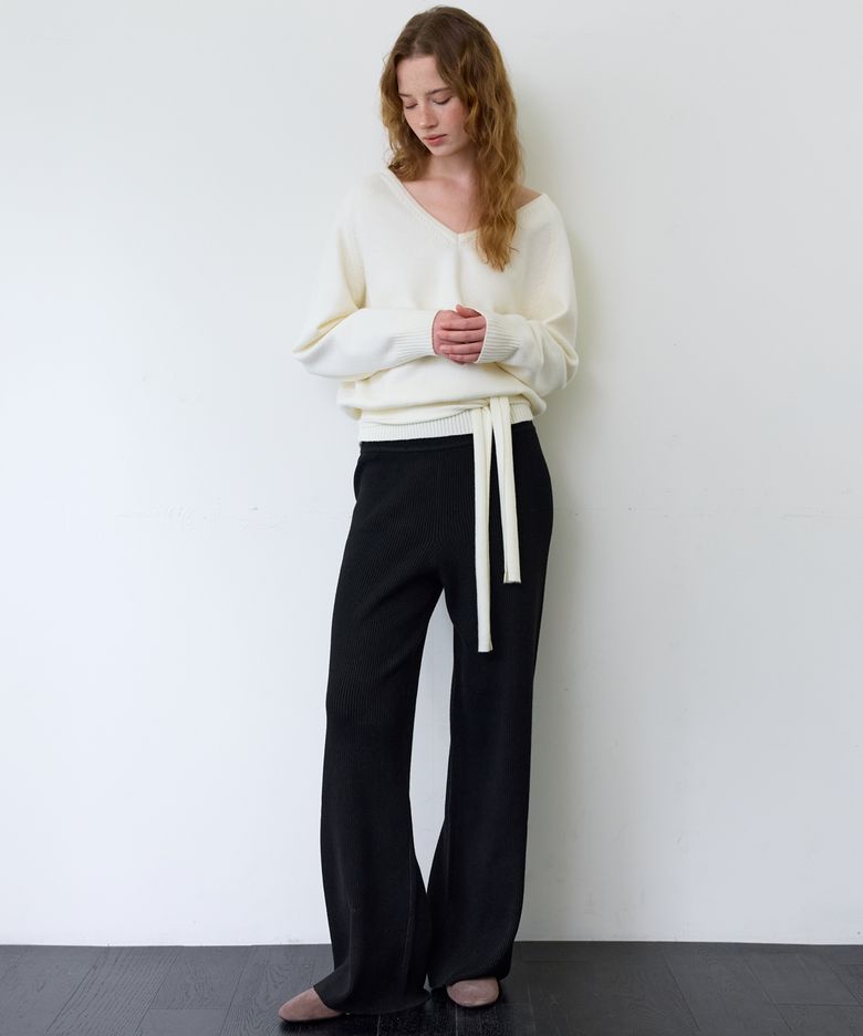 A SOFT RIB PANTS_BLACK