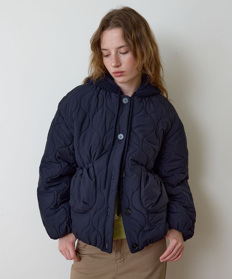 A BALACLAVA BALLOON PUFFER JUMPER_NAVY