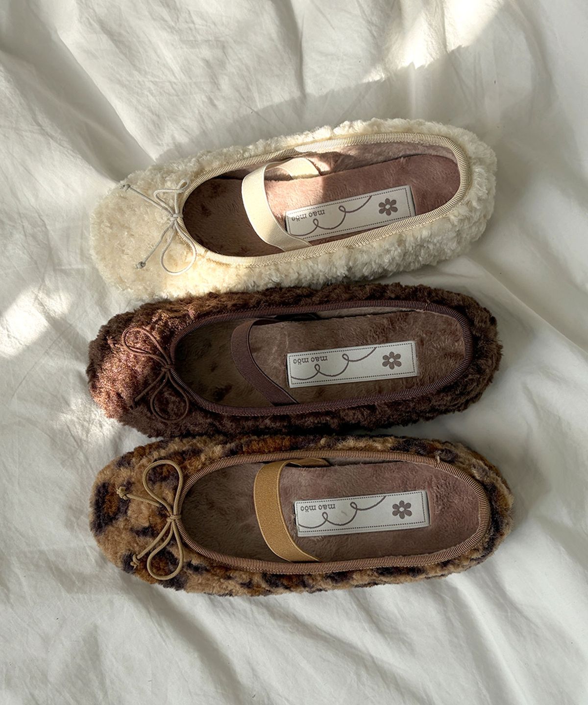 마크모크(MAC MOC) Angnue Kids 앙뉴 키즈 시어링 퍼 베이직 리본 플랫_3colors