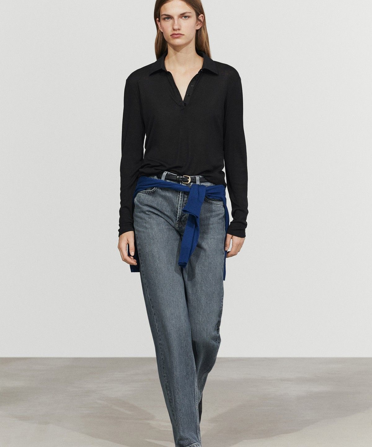 마시모두띠(MASSIMO DUTTI) 울 긴소매 폴로셔츠