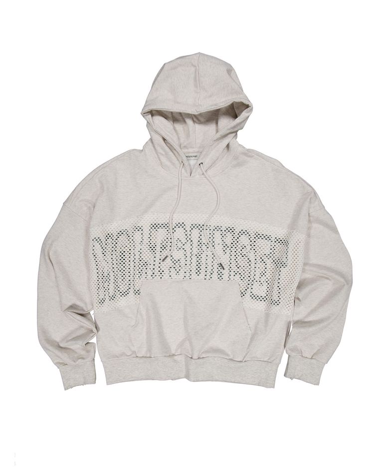 Fishnet Distressed Hoodie - Oatmeal