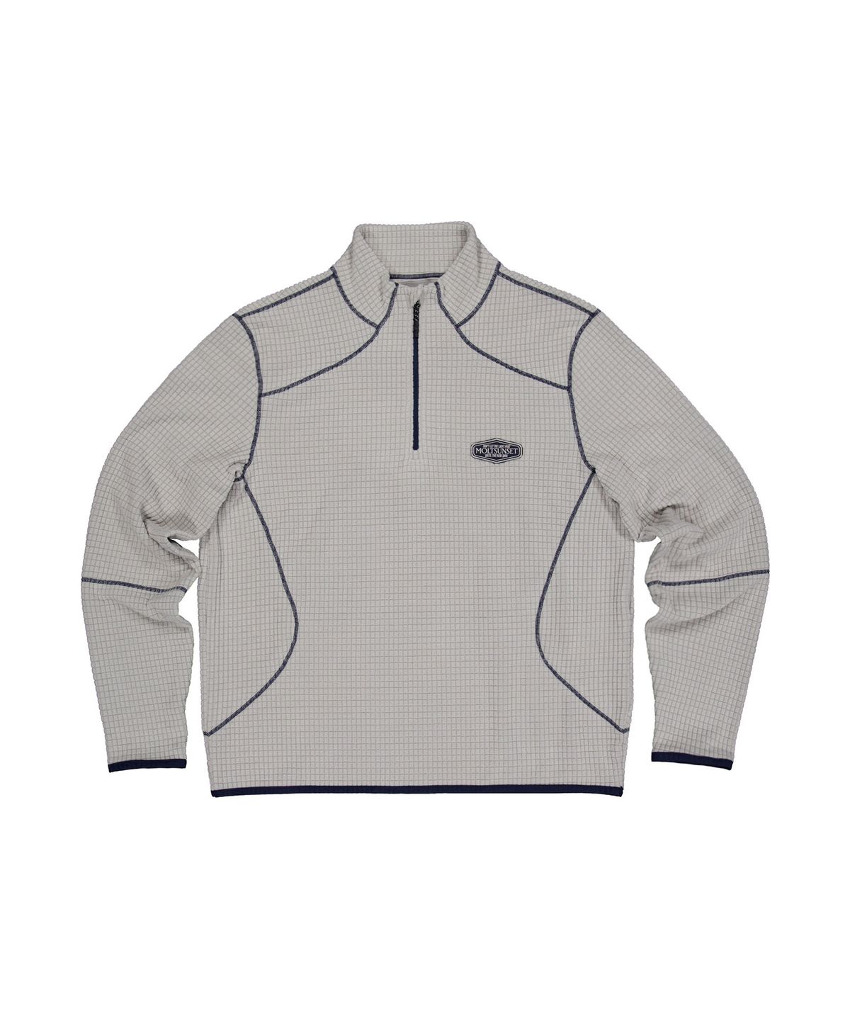 몰트선셋(MOLTSUNSET) Row Stitch Grid Quarter-Zip - Gray