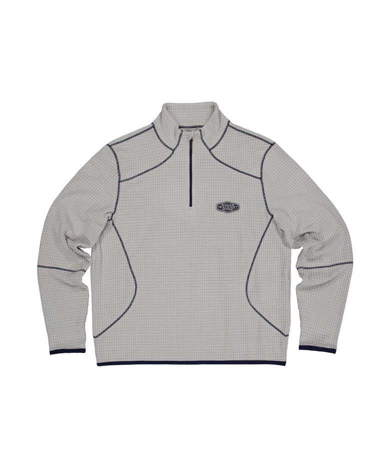 Row Stitch Grid Quarter-Zip - Gray