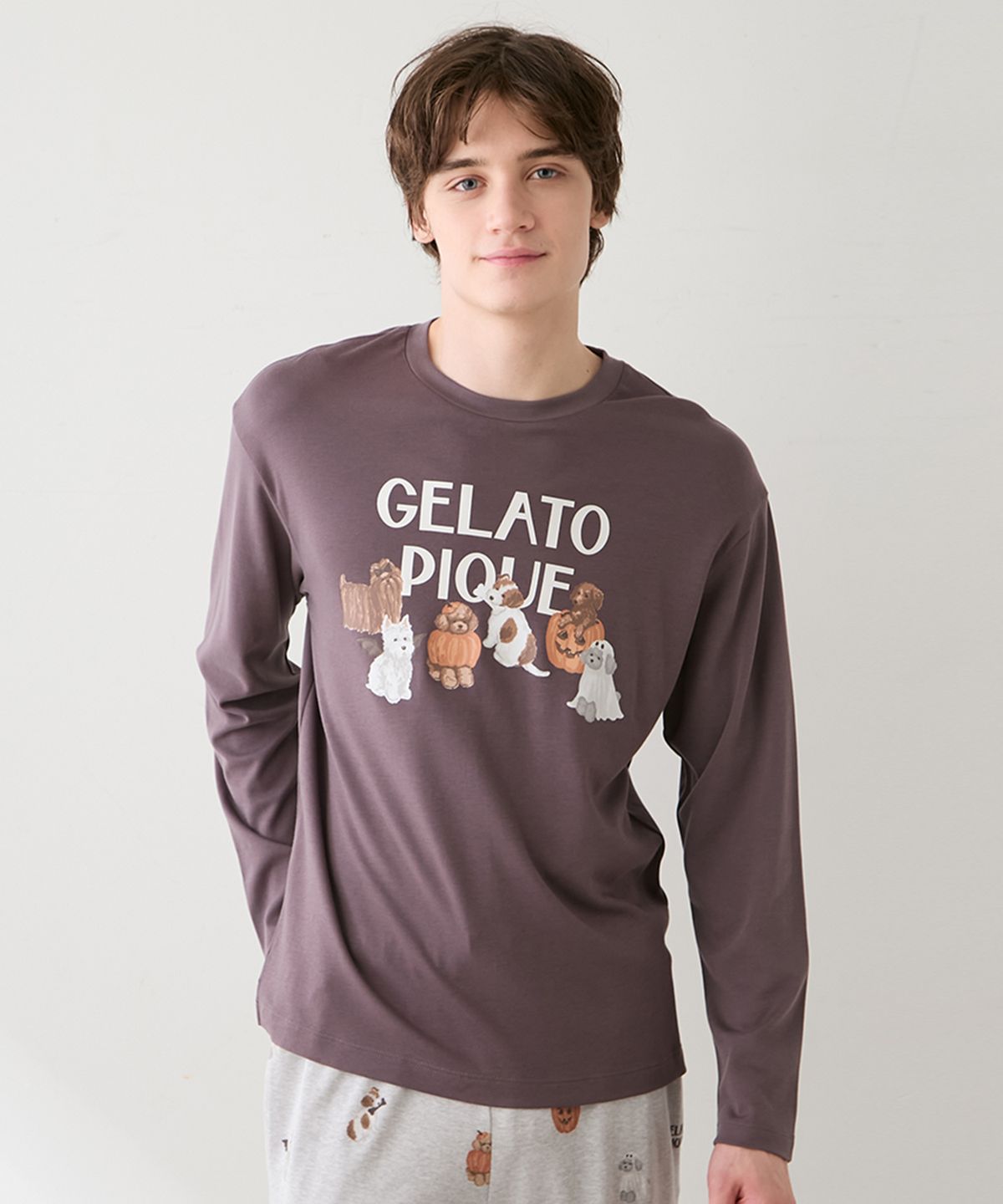젤라또 피케(GELATO PIQUE) [HALLOWEEN] HOMME DOGS 포인트 롱 슬리브 티셔츠 PMCT264331