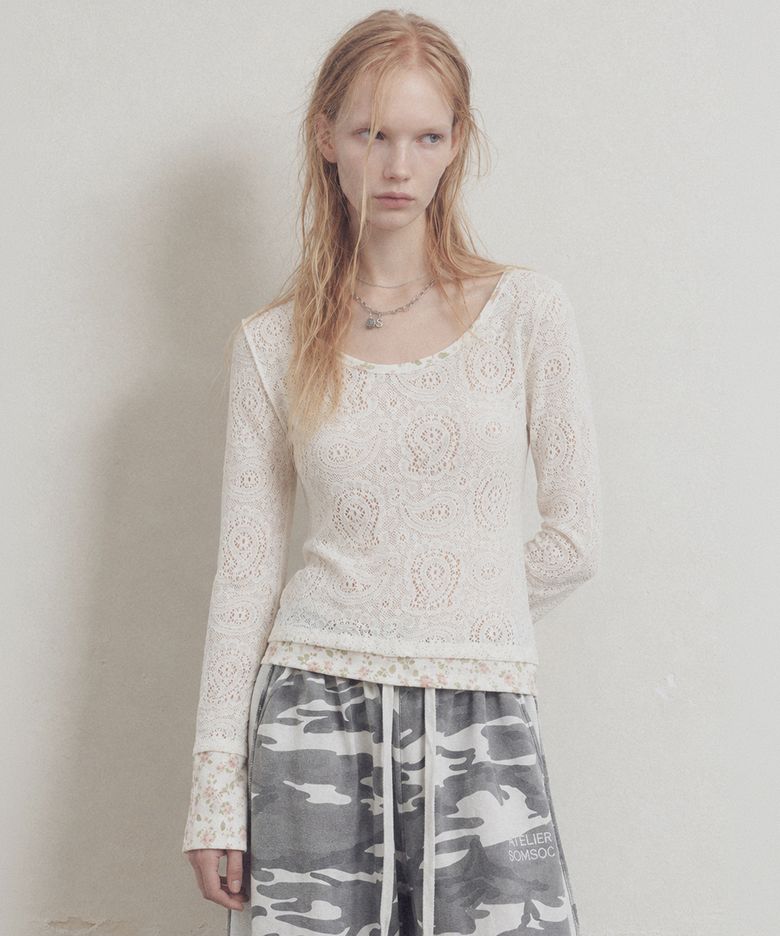 FLOS LAYERED KNITTED TOP_IVORY