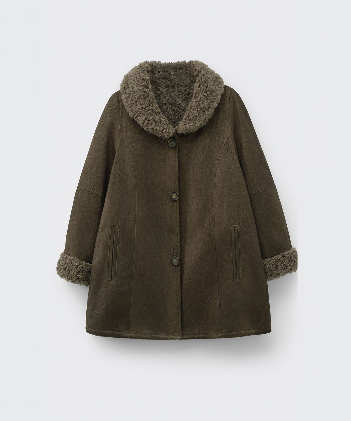 코스모스(COSMOSS) REVERSIBLE VINTAGE FUR COAT (GREYISH BROWN)