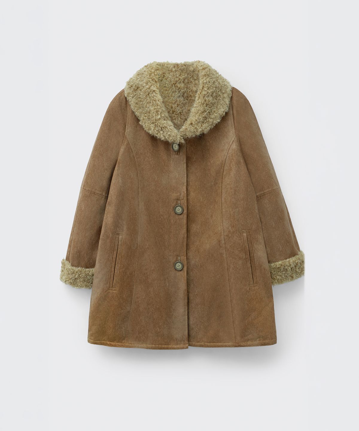 코스모스(COSMOSS) REVERSIBLE VINTAGE FUR COAT (LIGHT BROWN)