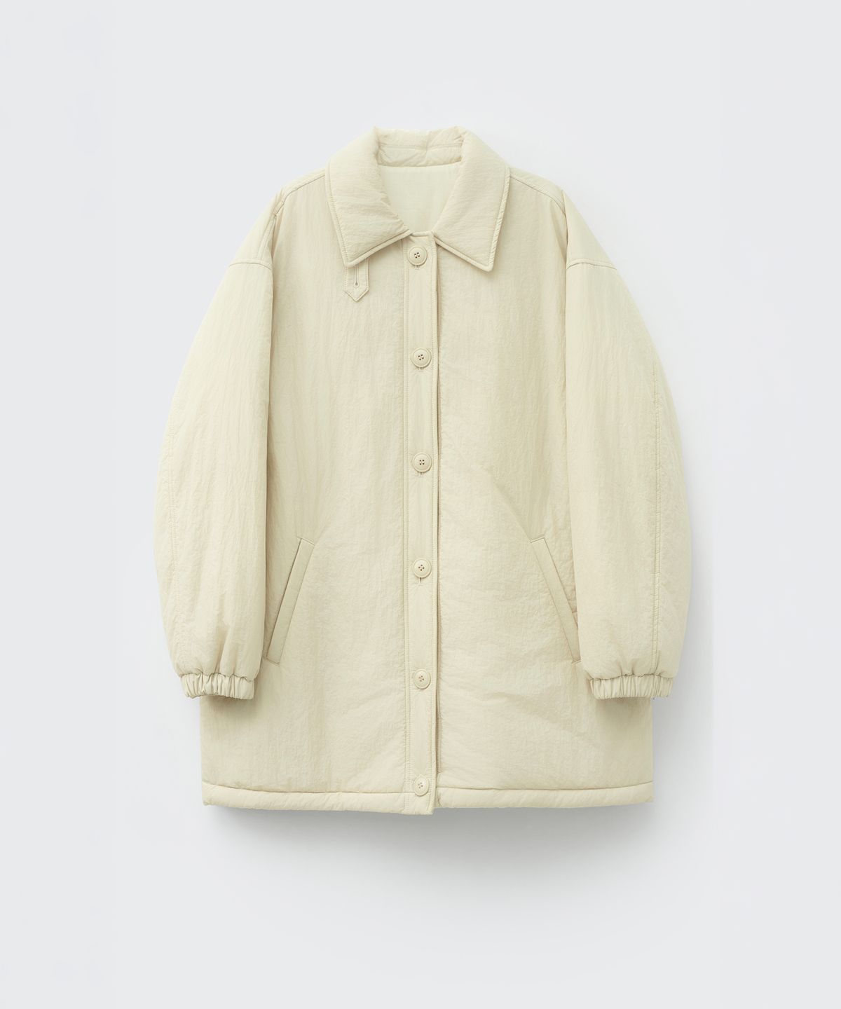 코스모스(COSMOSS) COLLAR SHIRRING PADDING JACKET (IVORY)