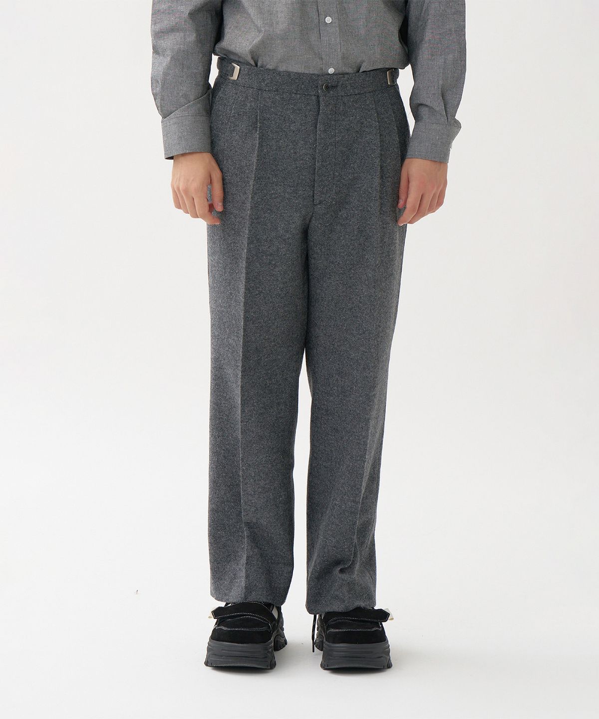 플랑 드 마룬(PLAN DE MAROON) MERINO WOOL PANTS_MELANGE GREY