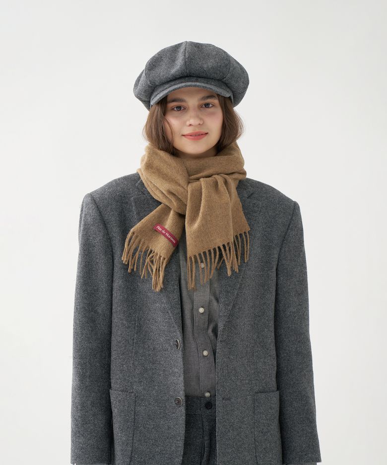 MERINO WOOL MUFFLER_DEEP BEIGE
