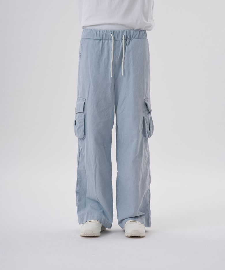 WASHED PIGMENT CARGO PANTS_SKY BLUE
