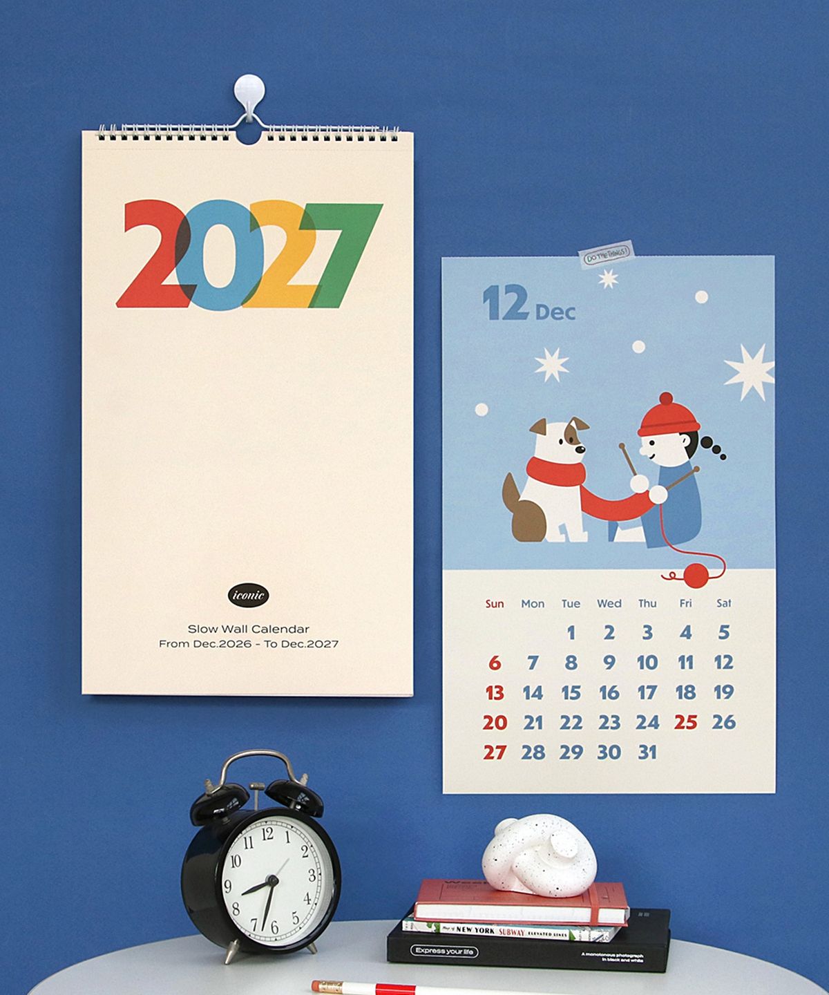 아이코닉(ICONIC) 2027 슬로우 벽걸이달력 월 캘린더