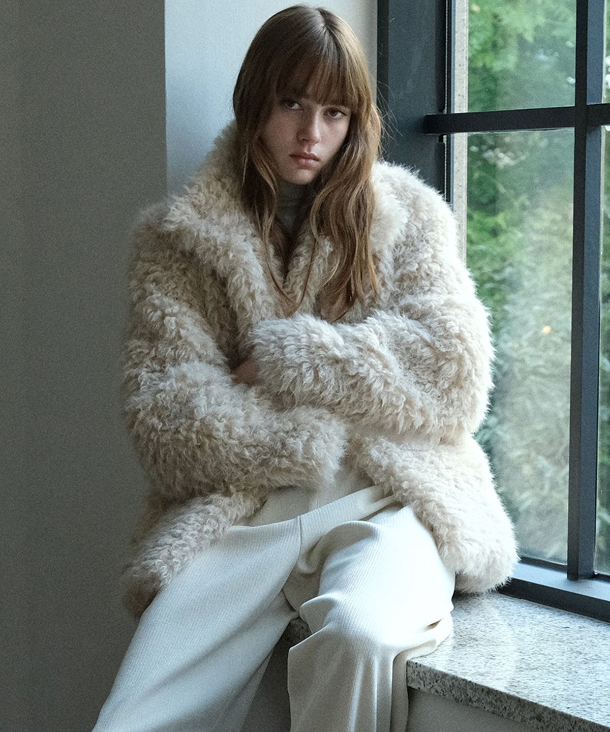 르(LE) vintage fur half coat (beige)