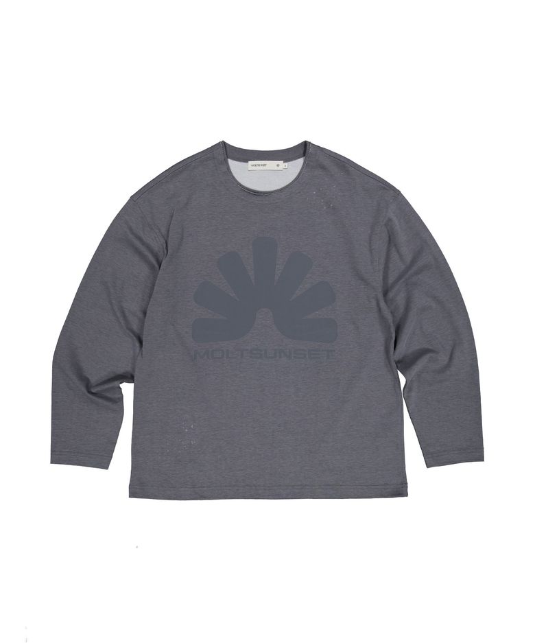 Washed Damaged Long Sleeve - Gray