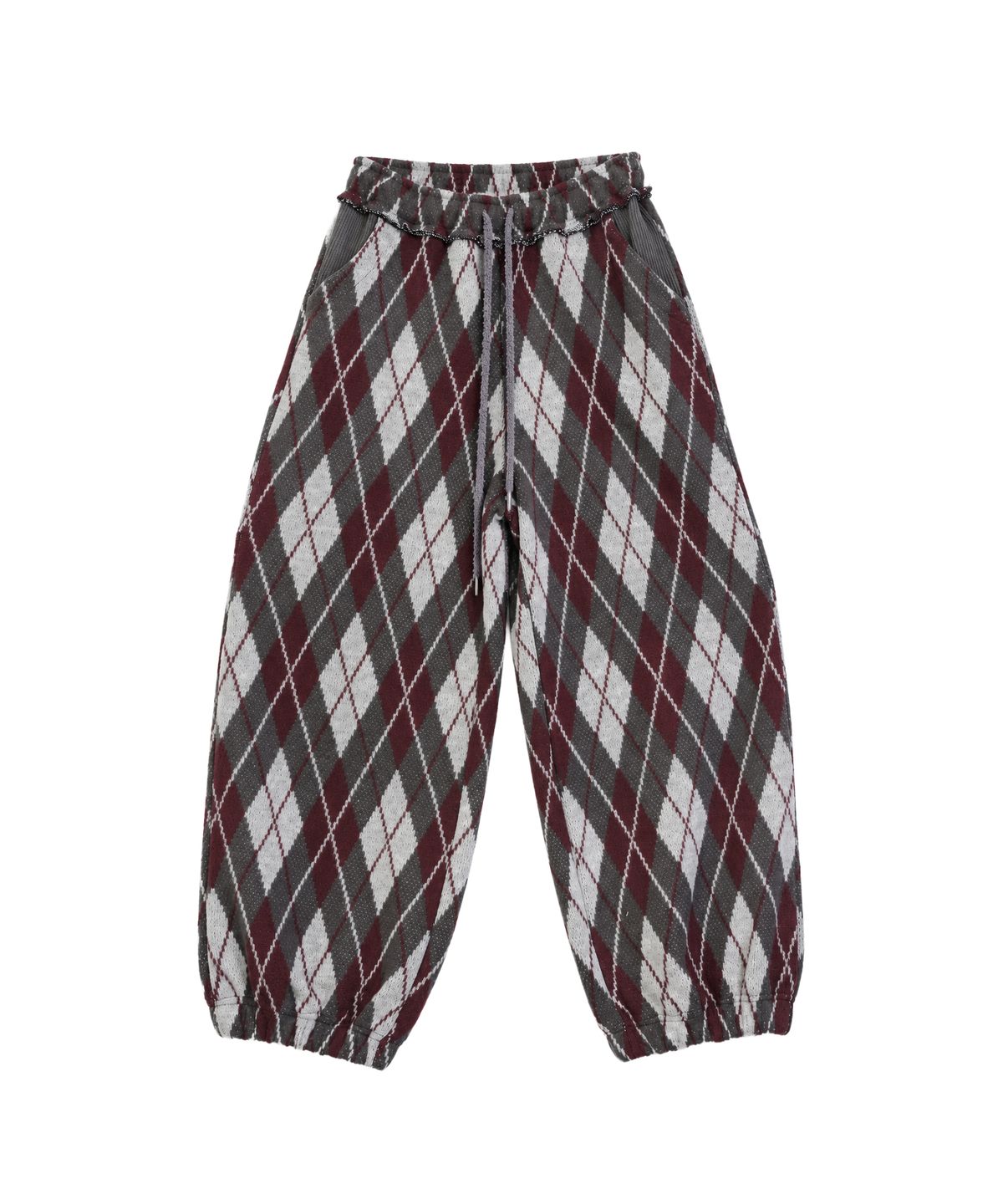솜속(SOMSOC) NUIT ARGYLE KNIT LOUNGE PANTS_CHARCOAL