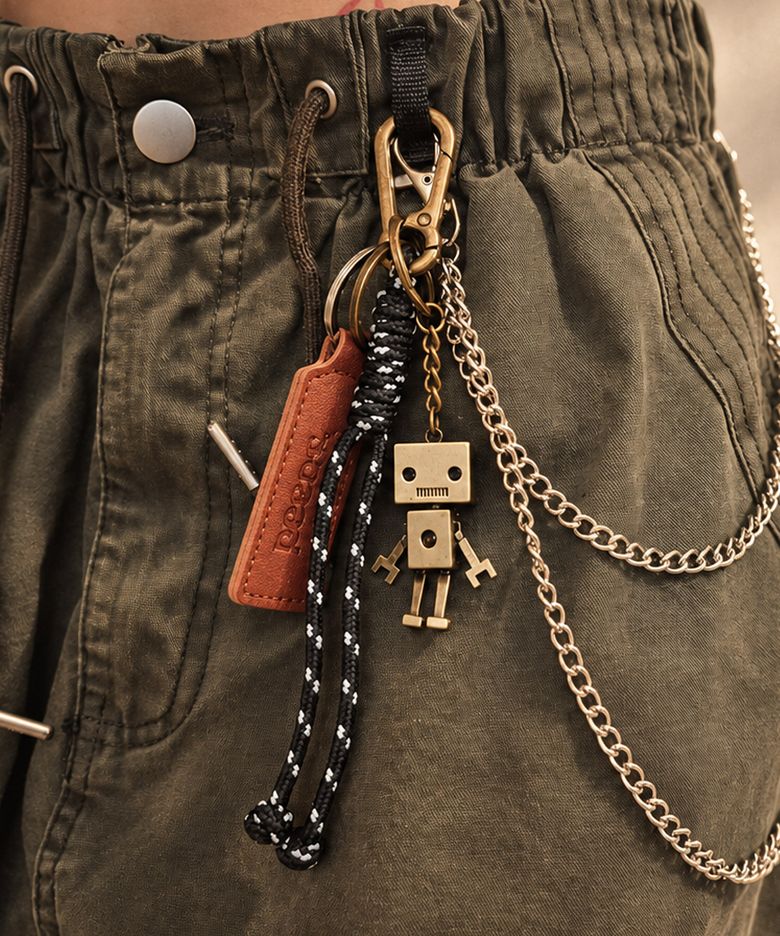 Robo Block Keyring (Vintage Bronze)