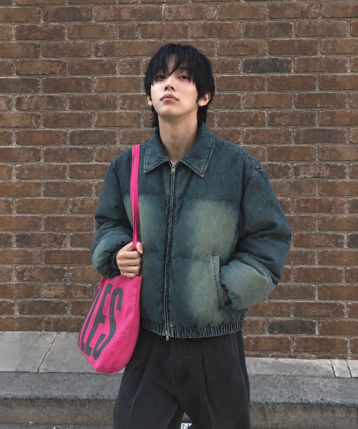 메인부스(MAINBOOTH) Vintage Denim Puffer Jacket(BLUE)