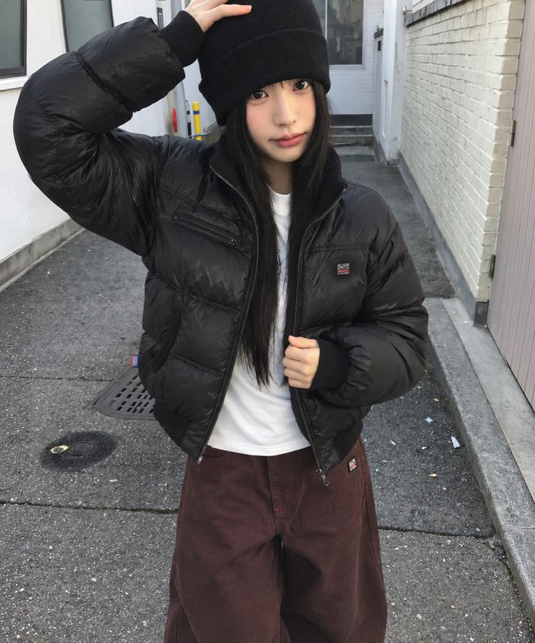 SC 패널 크롭 푸퍼 자켓(블랙)