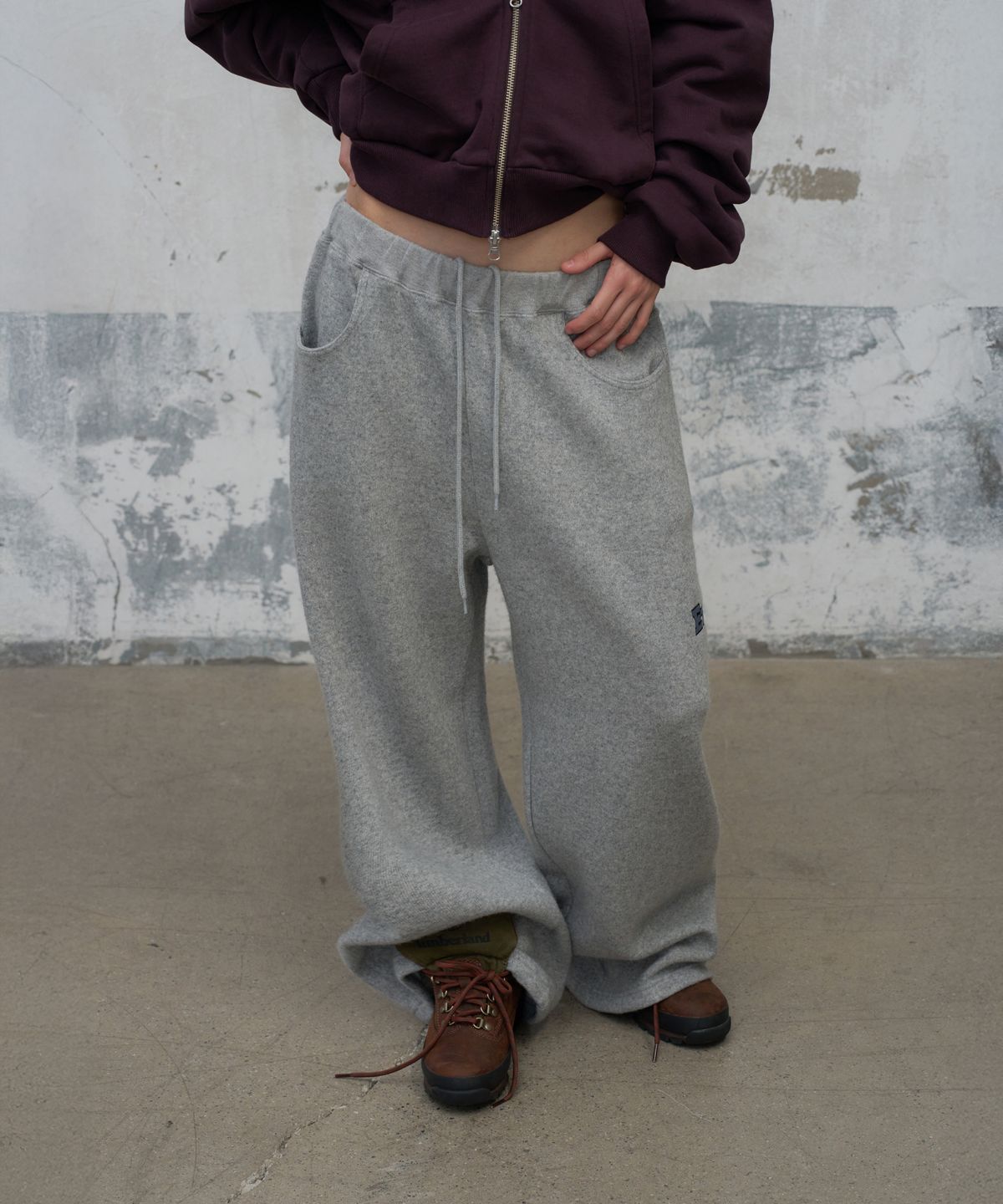 포에토(FOETO) Wool easy straight pants - grey