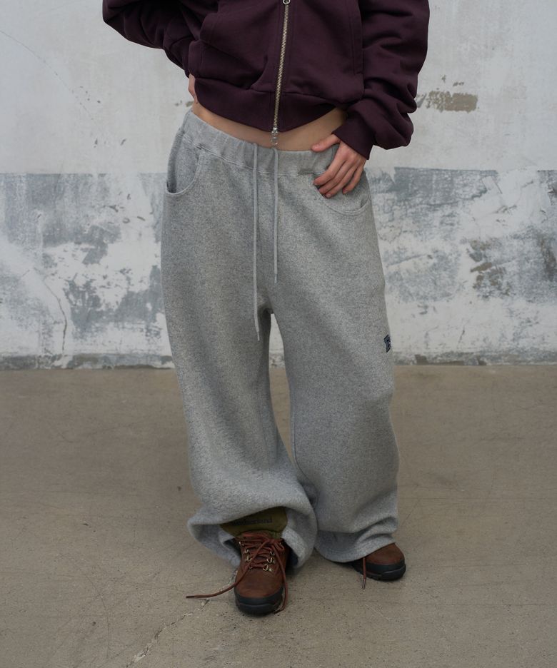 Wool easy straight pants - grey