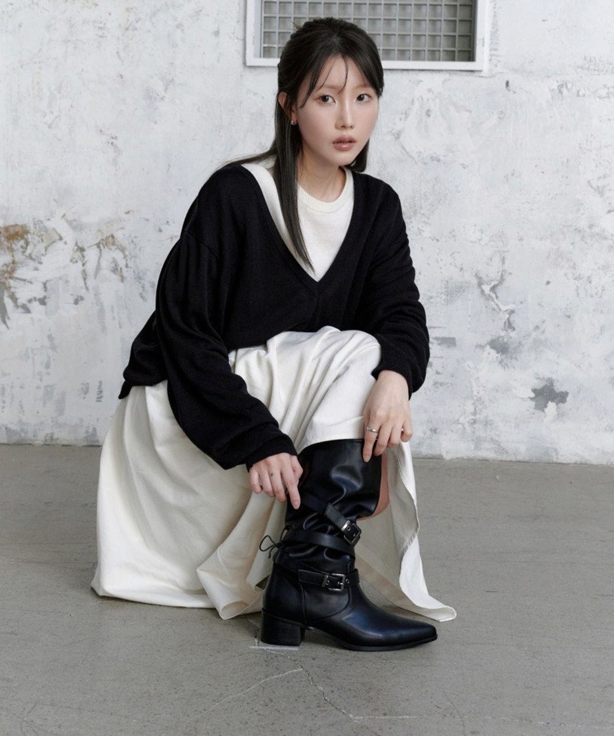 솔트앤초콜릿(SALT AND CHOCOLATE) STAY FLEX 포인티드 미들부츠 412646010 (4.5cm)