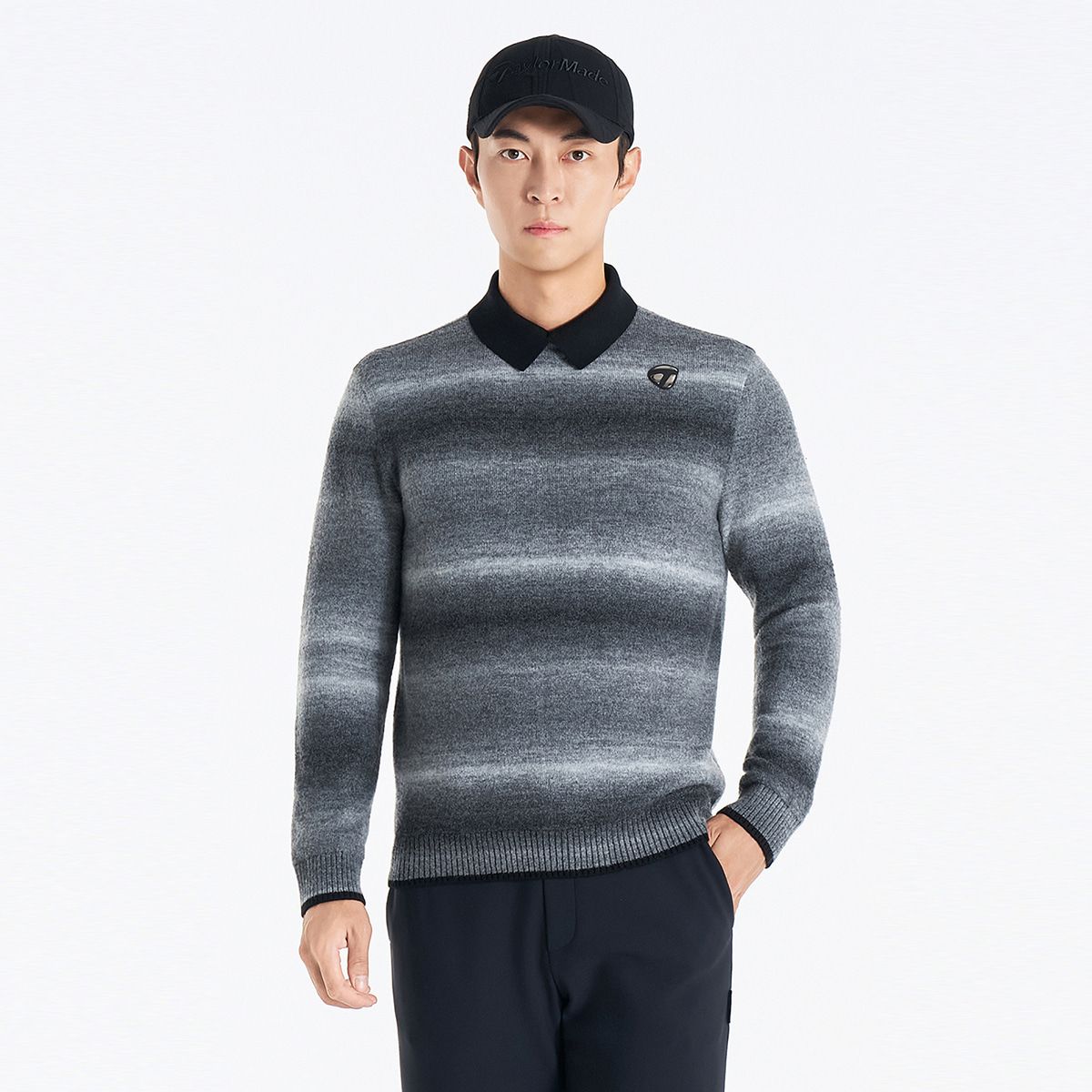 테일러메이드 어패럴(TAYLORMADE APPAREL) 26FW 남성 기모 단작 컬러 포인트 카라 티셔츠 TT6-34HG41-199
