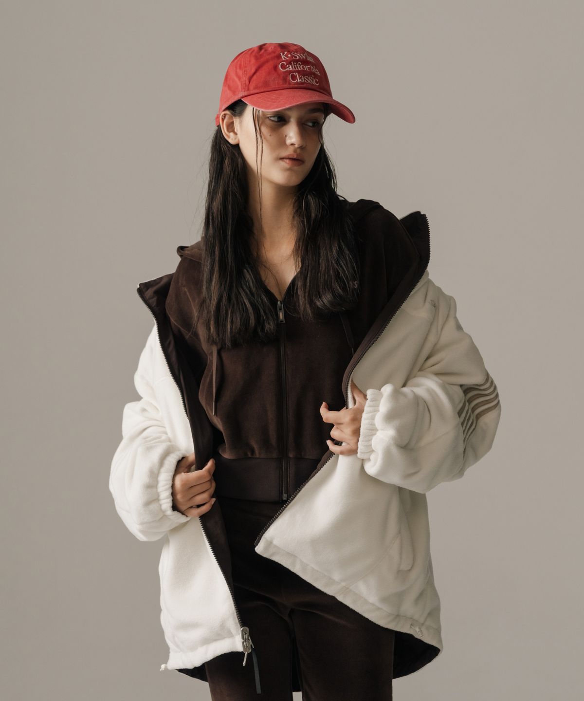케이스위스(K-SWISS) 올코트 리버서블 플리스 자켓_1KSJKWV901BR