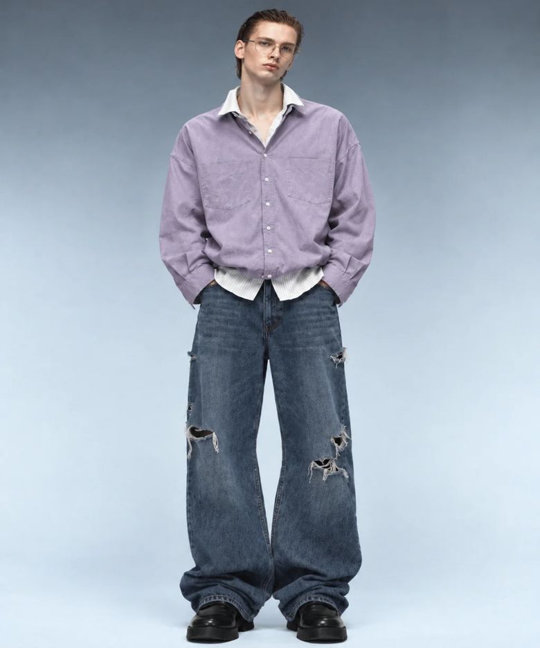 RE Raw Sculpted Solid Wire Shirt [Purple]