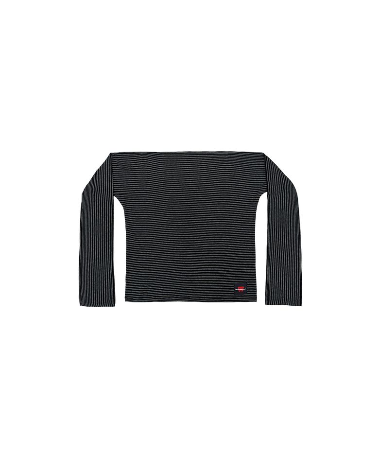 [W] REC STRIPE DRAPE [BLACK]