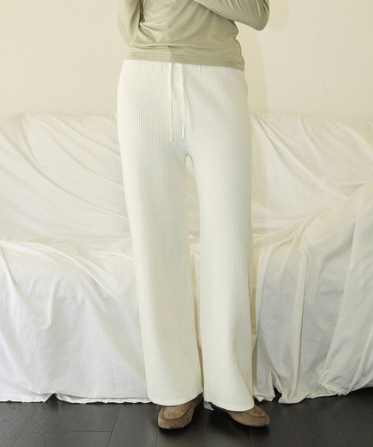 어다울(ADAUL) Comfort knit banding pants - ivory
