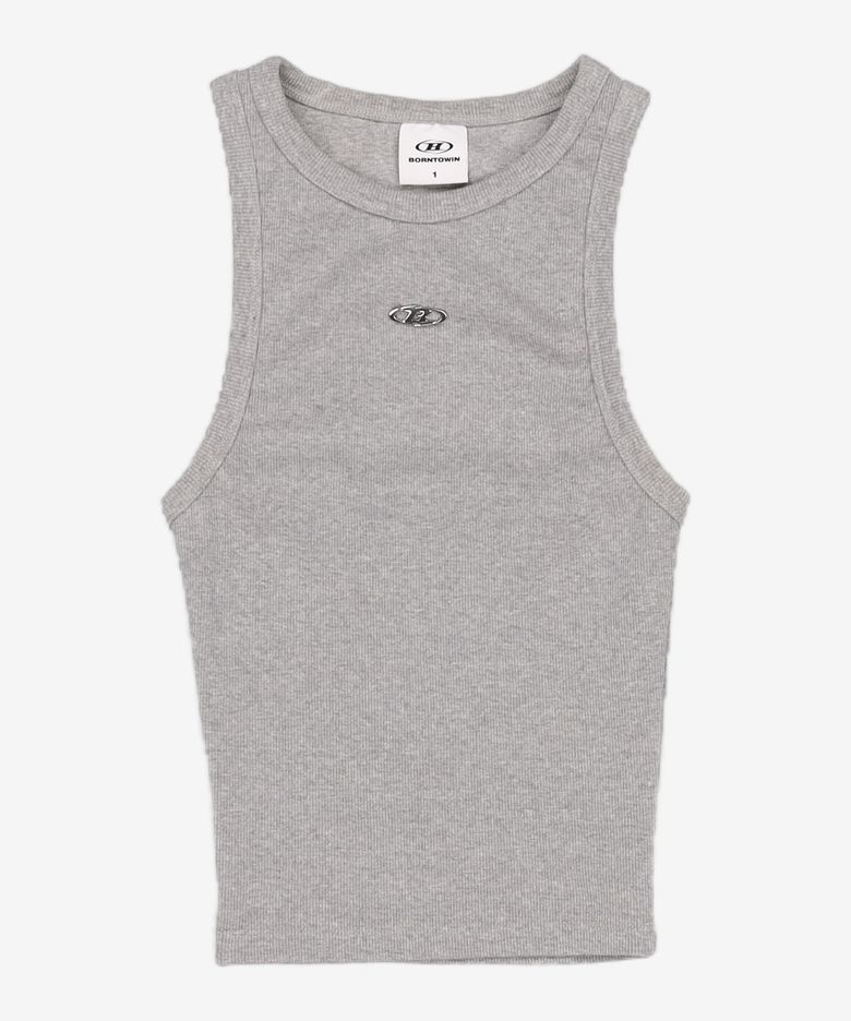 B PENDANT RIBBED SEMI CROP SLEEVELESS 1