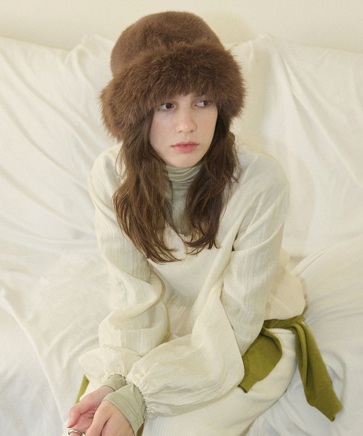 어다울(ADAUL) Winter cloud fur bucket hat - 5color
