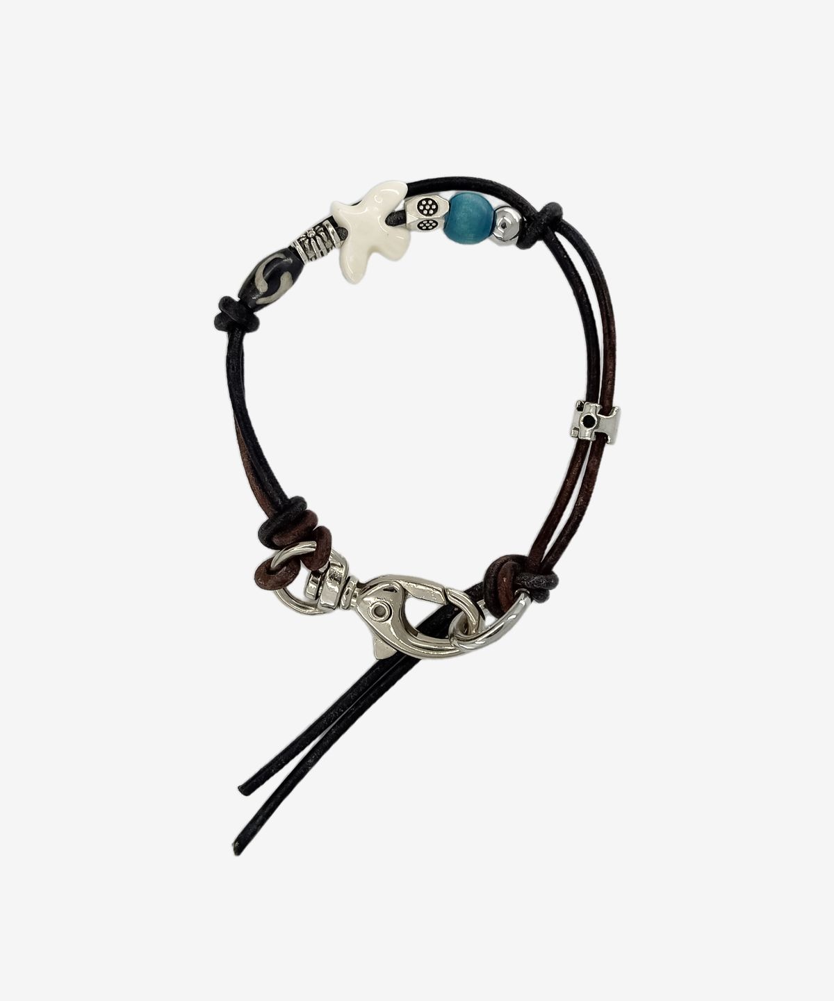 포콤마(FOURCOMMA) AGING TWO TONE LEATHER BRACELET