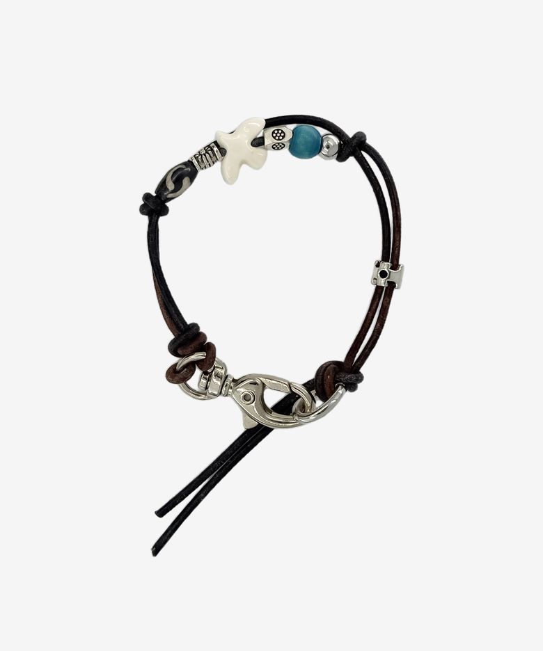 AGING TWO TONE LEATHER BRACELET