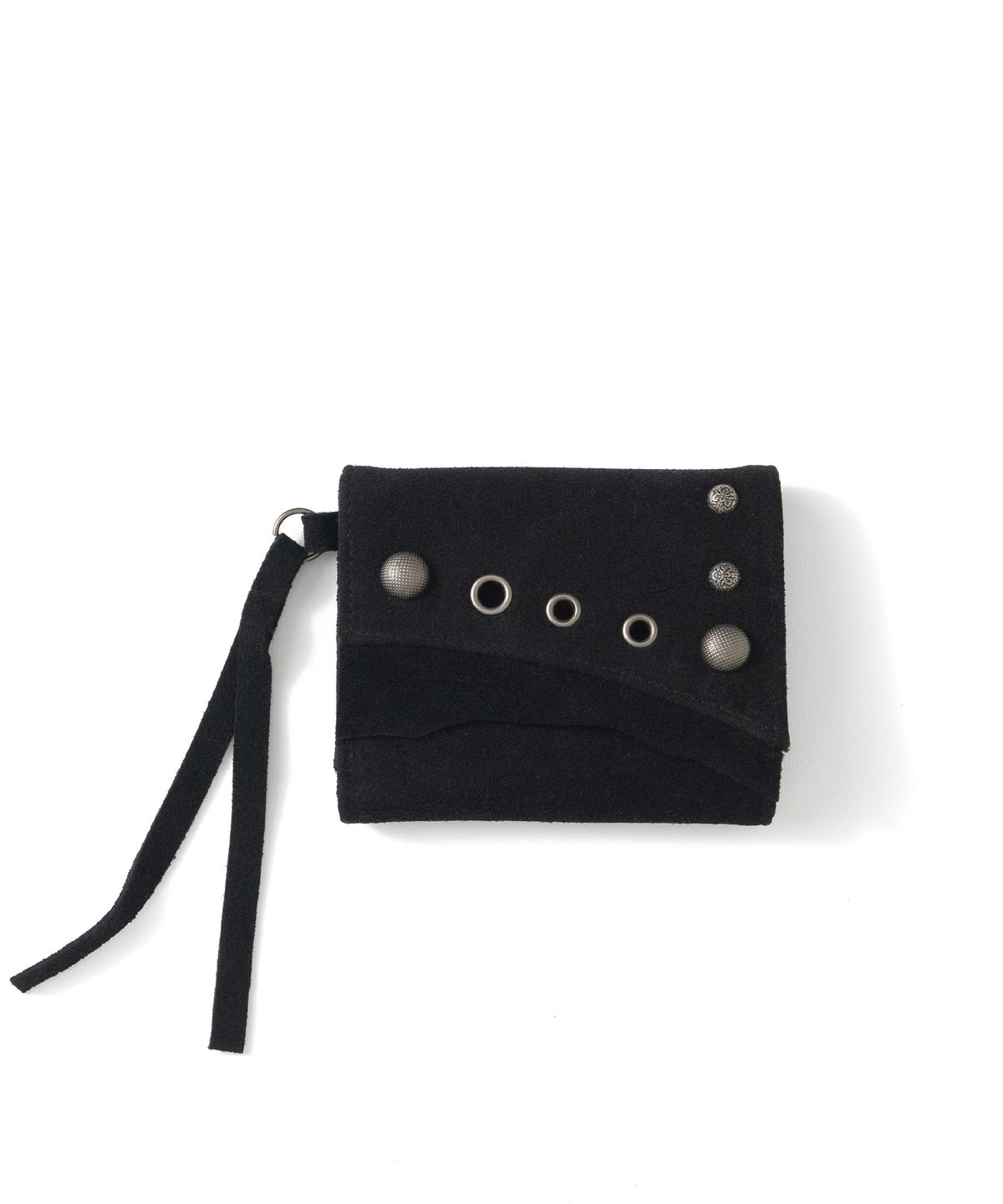 낫포너드(NOT4NERD) Raw Edge Suede Fold Wallet - Black