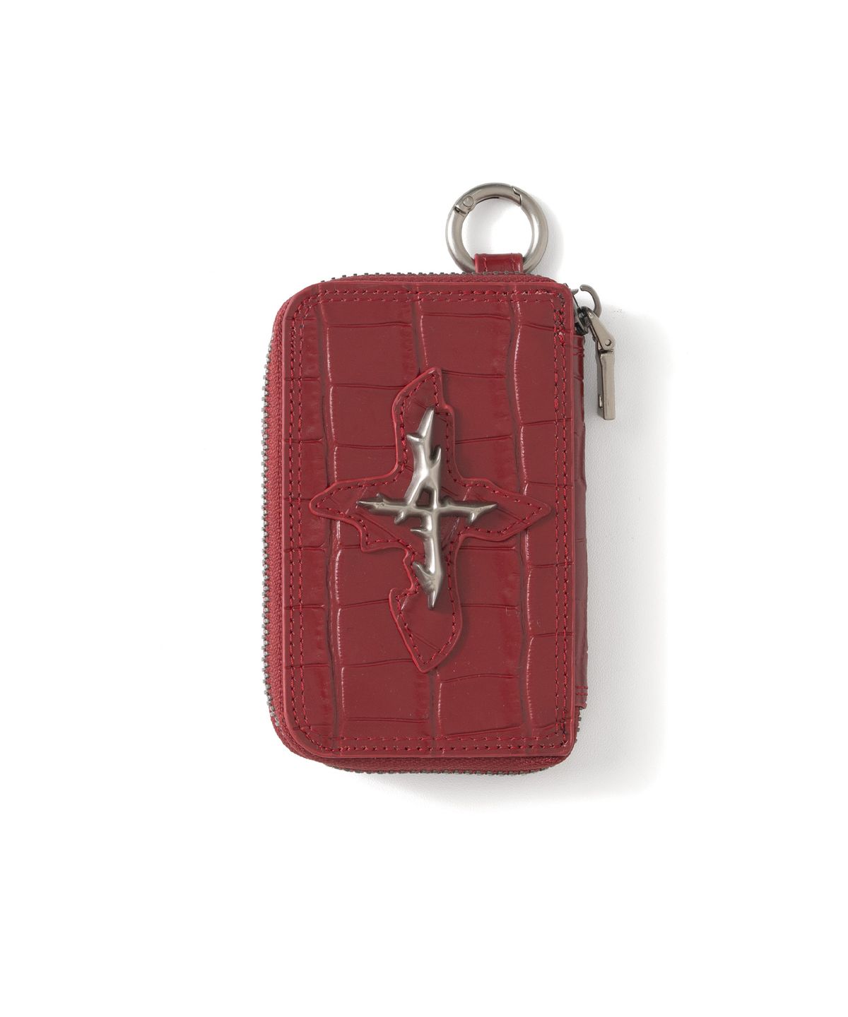 낫포너드(NOT4NERD) 4 Symbol Embossed Leather Card Wallet - Red