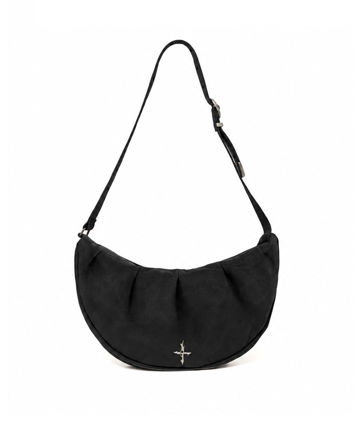 낫포너드(NOT4NERD) Shirred Suede Hobo Bag - Black