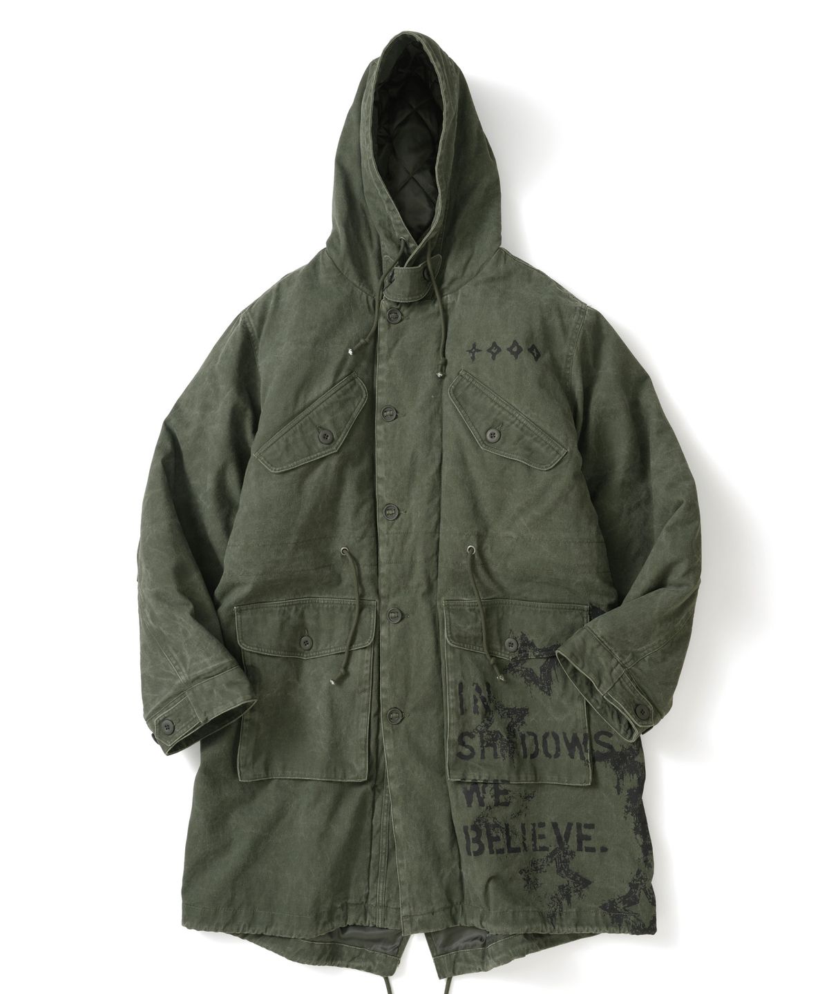 낫포너드(NOT4NERD) Circle Symbol Utility Fishtail Parka - Khaki