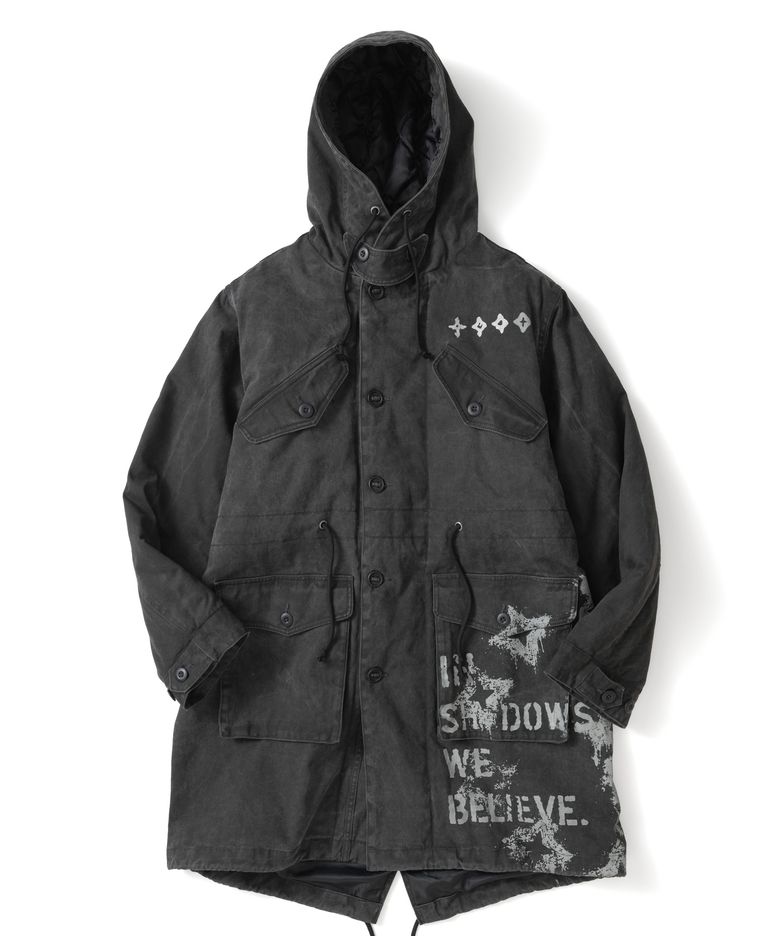Circle Symbol Utility Fishtail Parka - Black