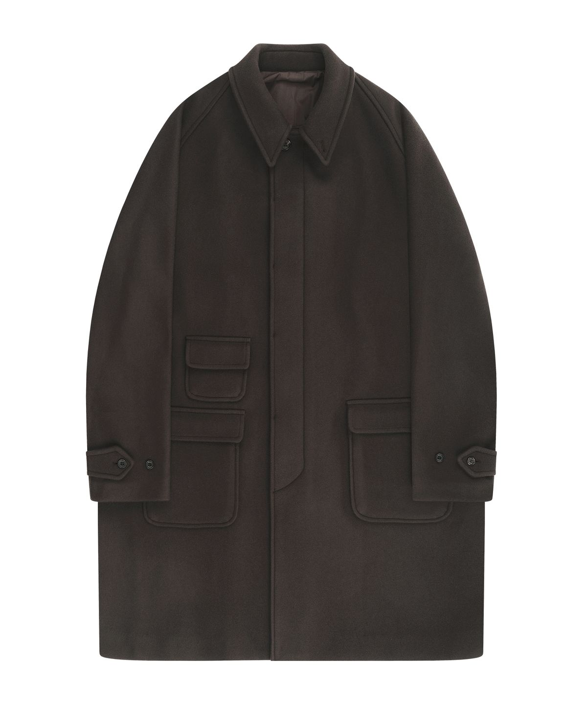 벨리프(BELLIEF) Heavy Wool Balmacaan Coat (Brown)