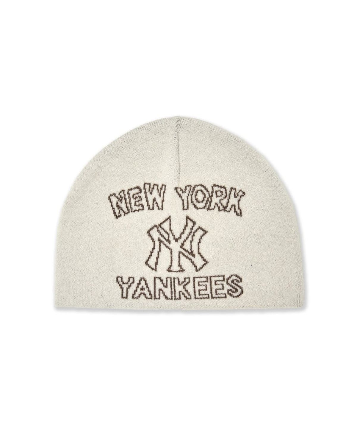엠엘비(MLB) 고프코어 레터링 노 커프스 비니 NY (Cream)