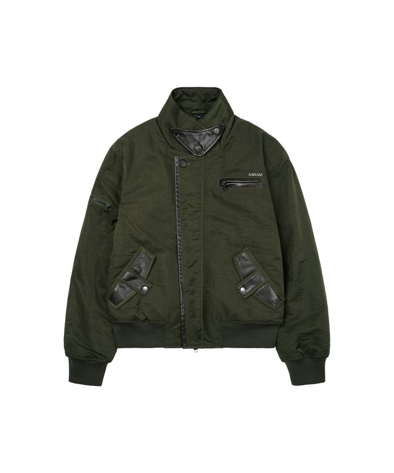 Tactical Leather Patch Jacket (Khaki)