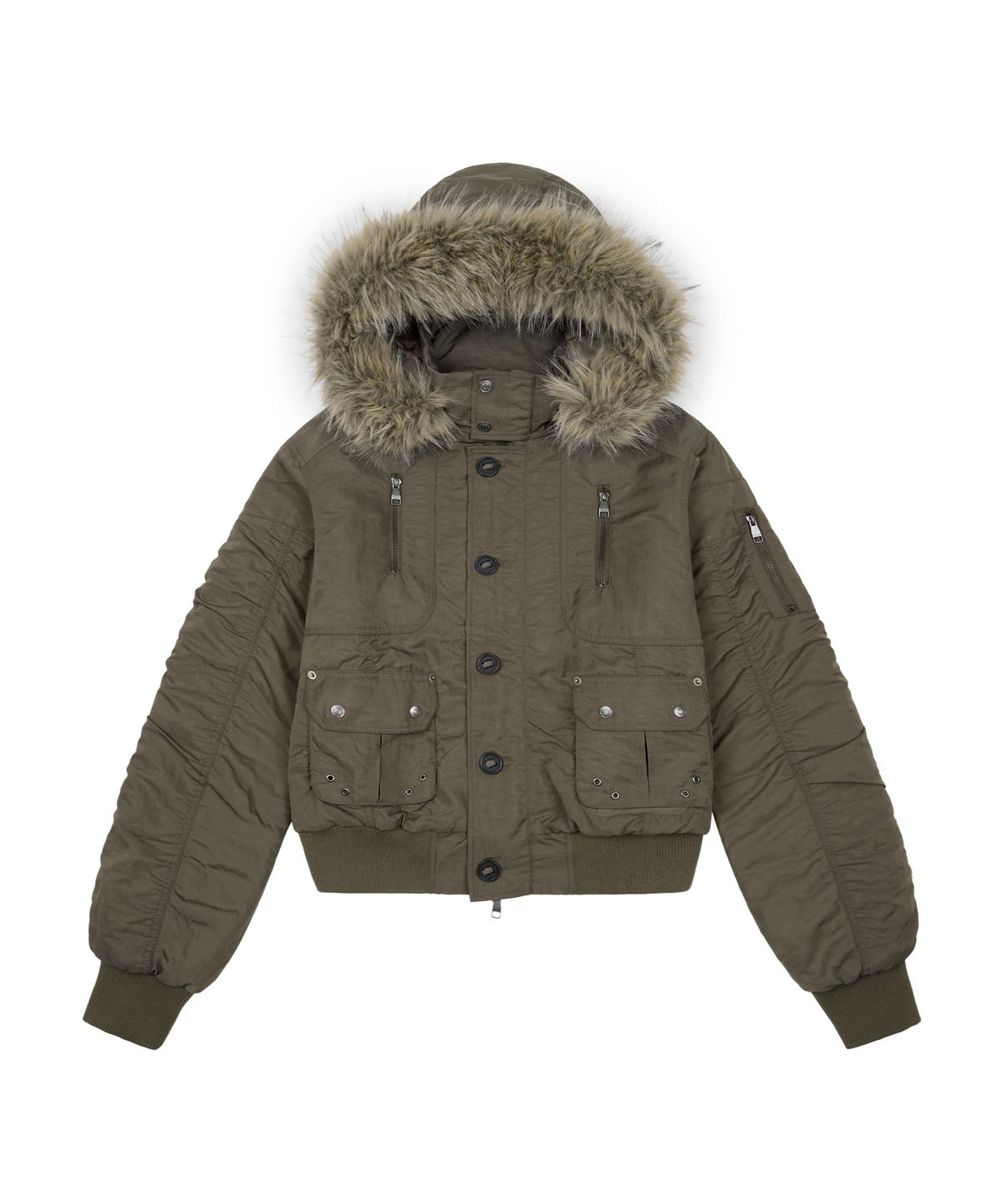 아캄(AAKAM) N2B Shirring Fur Jacket (Taupe)