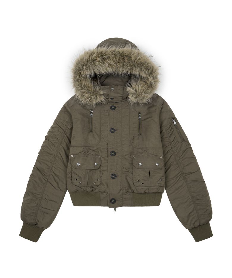 N2B Shirring Fur Jacket (Taupe)