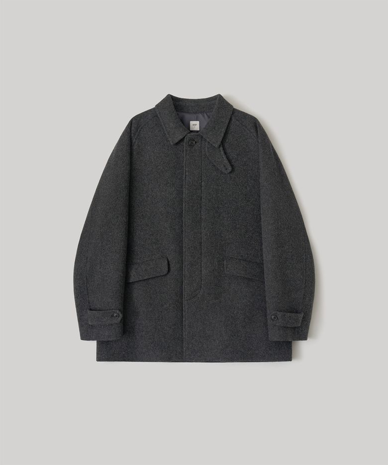 Voyager Handmade Half Balmacaan Coat (Heather Charcoal)